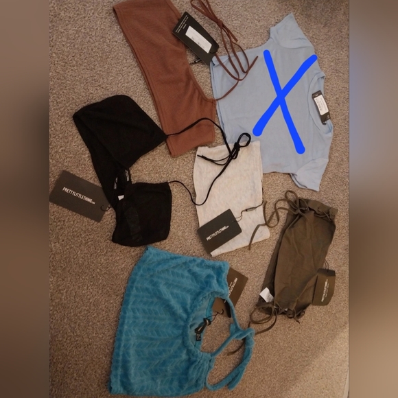 PrettyLittleThing Tops - Pretty little thing plt bundle croptops bandeau strappy halter neck vest top